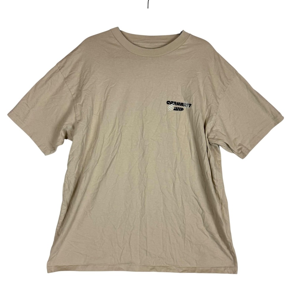 Carhartt WIP Shirt Mens XL Beige Wiptopia Detroit Duck Graphic Streetwear